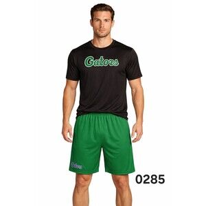 Gator (Dry-fit) Workout Shorts set, Blk/Grn- Men's Med - 0285